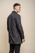 House of Cavani Barracuda Black Coat Black detail view