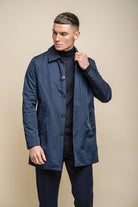 House of Cavani Barracuda Navy Coat Navy front view