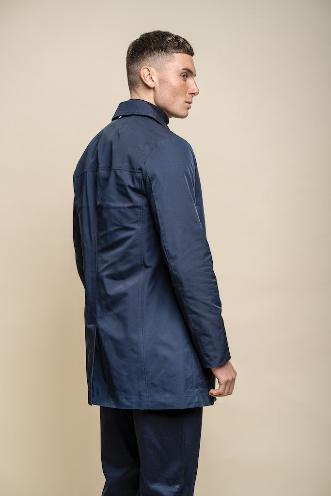 Men's Barracuda Navy Coat-Back View