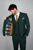House of Cavani Caridi Olive Blazer Olive model front view