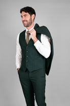 House of Cavani Caridi Olive Waistcoat OLIVE front view