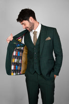 House of Cavani Caridi Olive Waistcoat OLIVE model front view