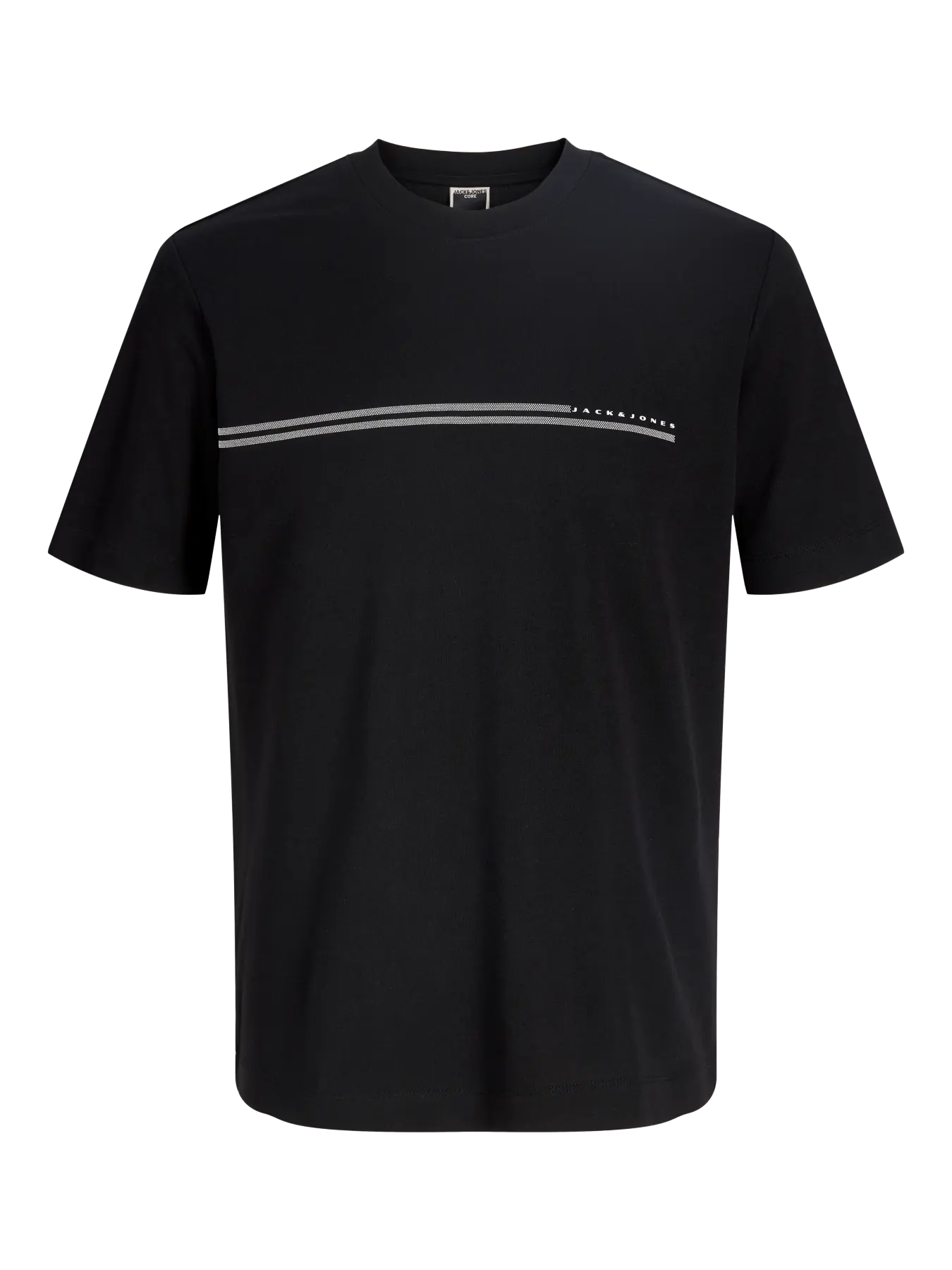 Jack Jones Youths Fusion Chest Brand Tee Short Sleeve Junior-Black Black front view