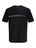 Jack Jones Youths Fusion Chest Brand Tee Short Sleeve Junior-Black Black front view