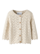 NAME IT Harriet Long Sleeve Knit Cardigan peyote melange model front view