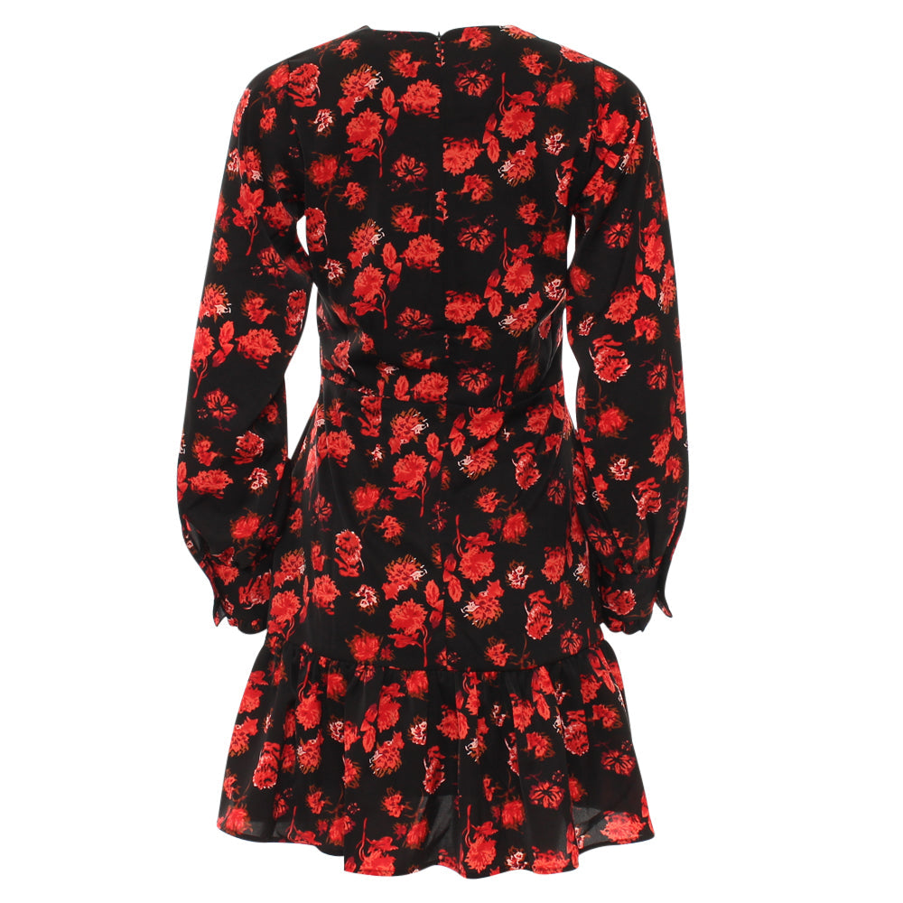 Ladies Daina Red Mini Dress-Back View