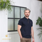 Kenrow Menswear Damien Navy Polo Navy model front view
