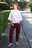 RANT & RAVE LADIES Diane Rosewood Coloured Jeans ROSEWOOD model front view