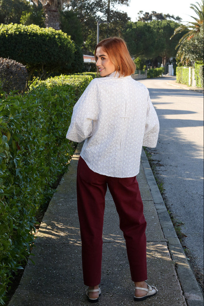 Rant & Rave Diane Coloured Jean Rosewood, side view on model