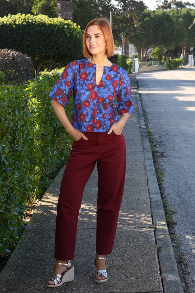 Rant & Rave Diane Coloured Jean Rosewood, front view on model