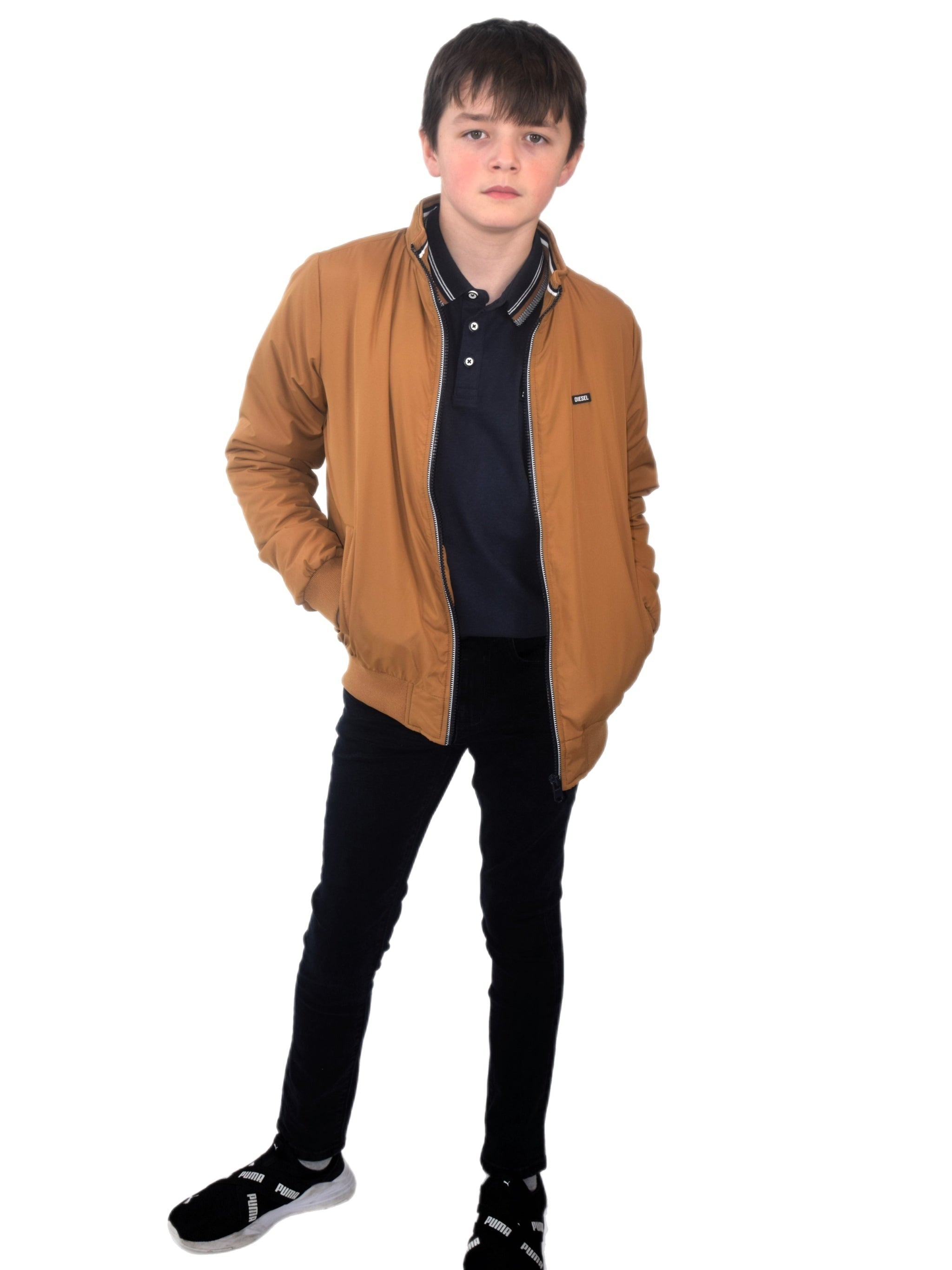 Boy's Noel Jacket - Sand-Model Front View