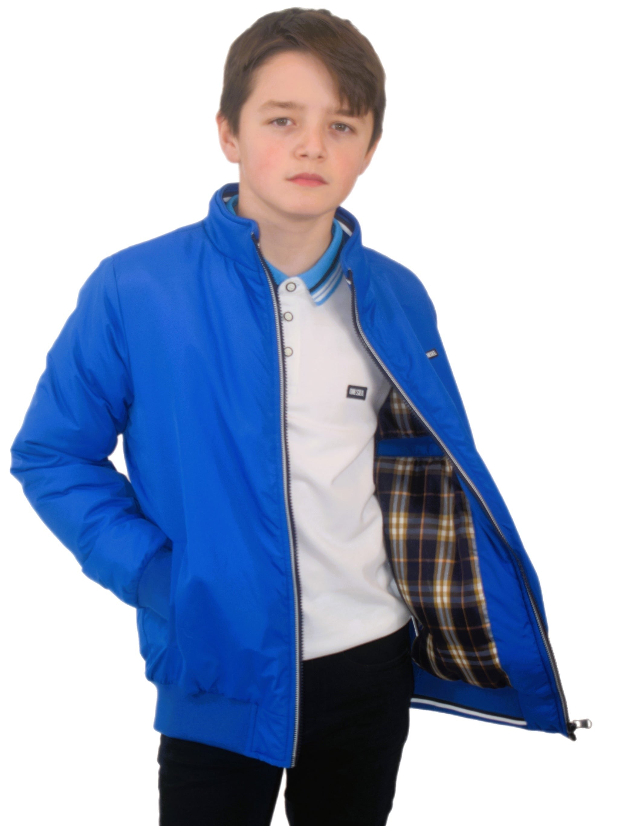 DIESEL KIDS Noel Blue Boys Jacket Blue front view