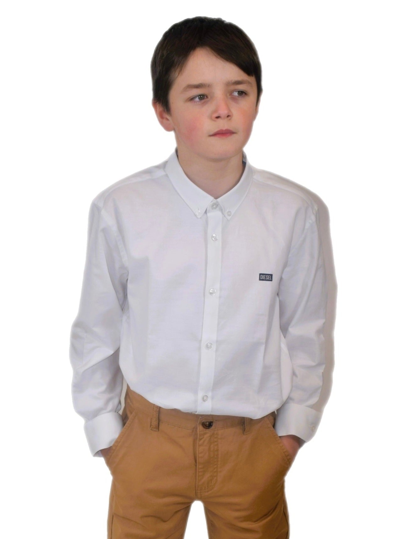 DIESEL KIDS Keane Boys White Shirt White front view