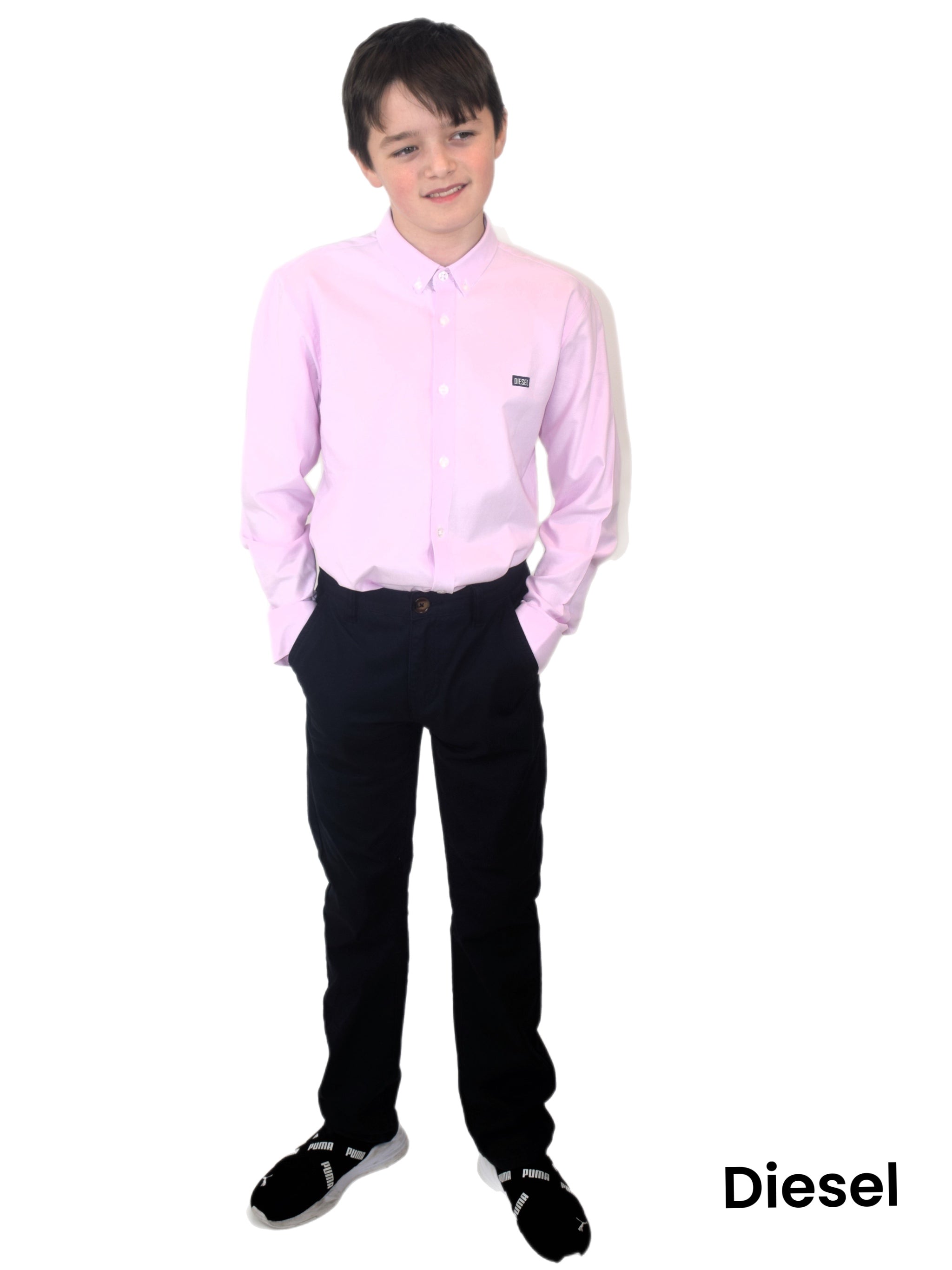 DIESEL KIDS Keane Boys Pink Shirt PINK model front view