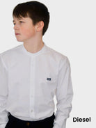 DIESEL KIDS Don Boys White Grandfather Shirt WHITE front view