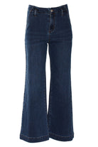 RANT & RAVE LADIES Doreen Wide Leg Jeans MID BLUE back view