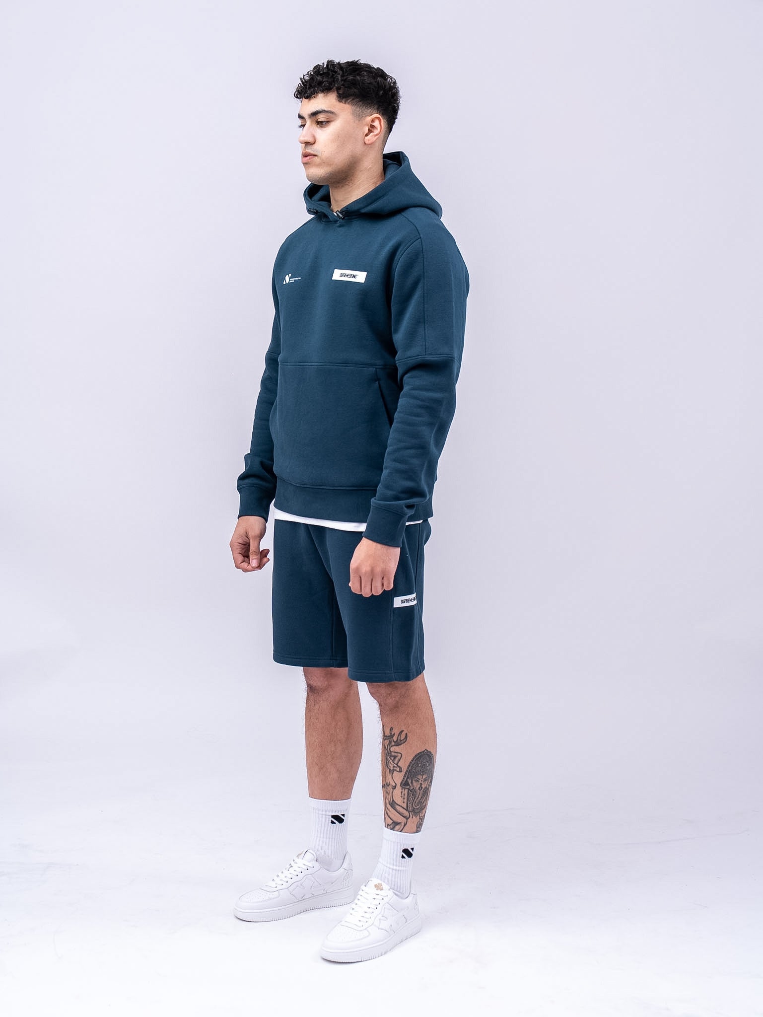 Supreme Being Diego Hood Navy Azure, side view