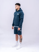 Supreme Being Diego Night Azure Hoodie Night Azure model front view