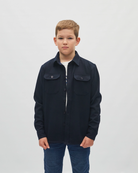 DIESEL KIDS Duncan Navy Overshirt Navy front view