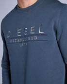 Diesel Durk Petrol Blue Sweatshirt Petrol Blue side view
