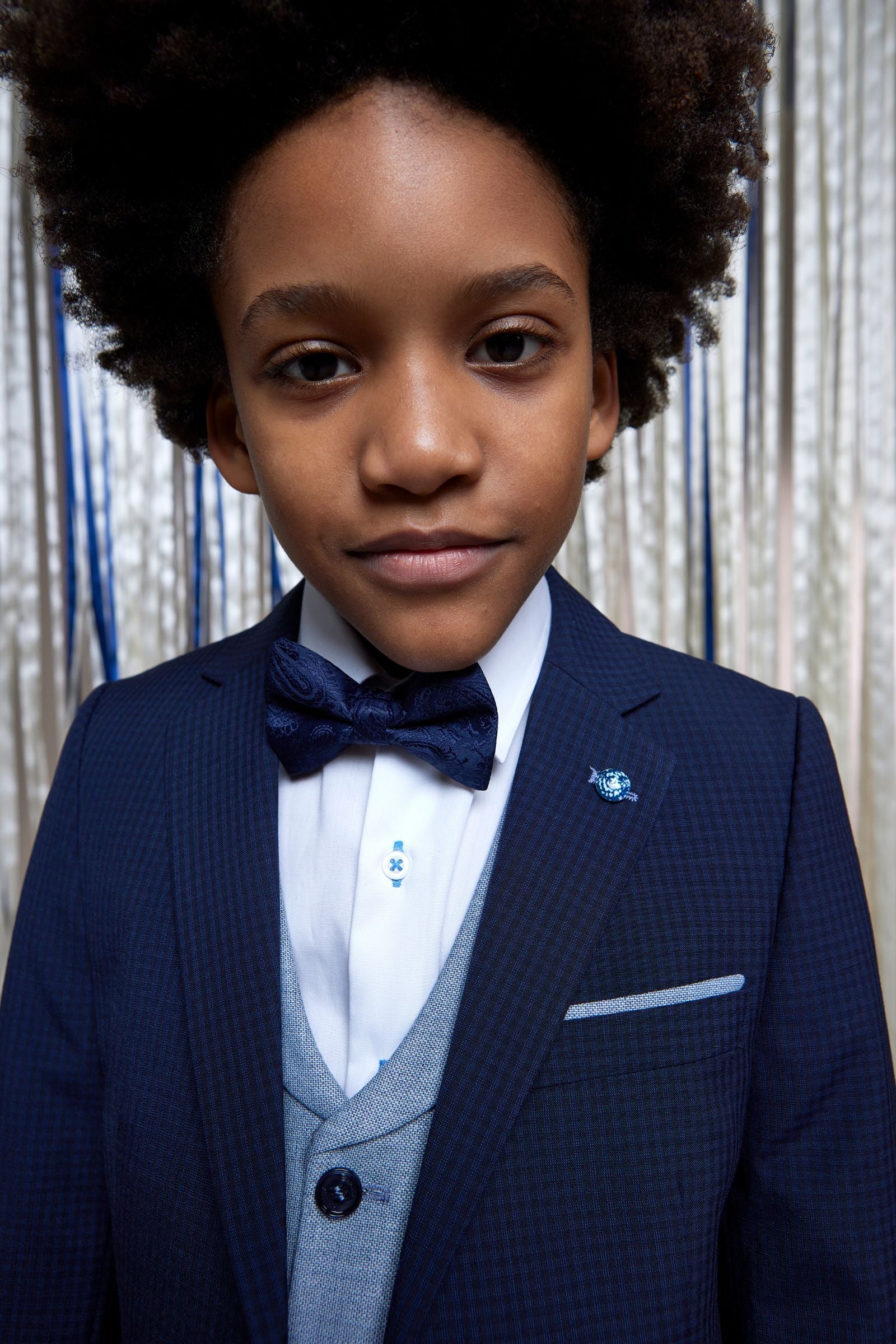 Benetti Boyswear Boys Dan Smoke Check Suit 3pc SMOKE CHECK side view