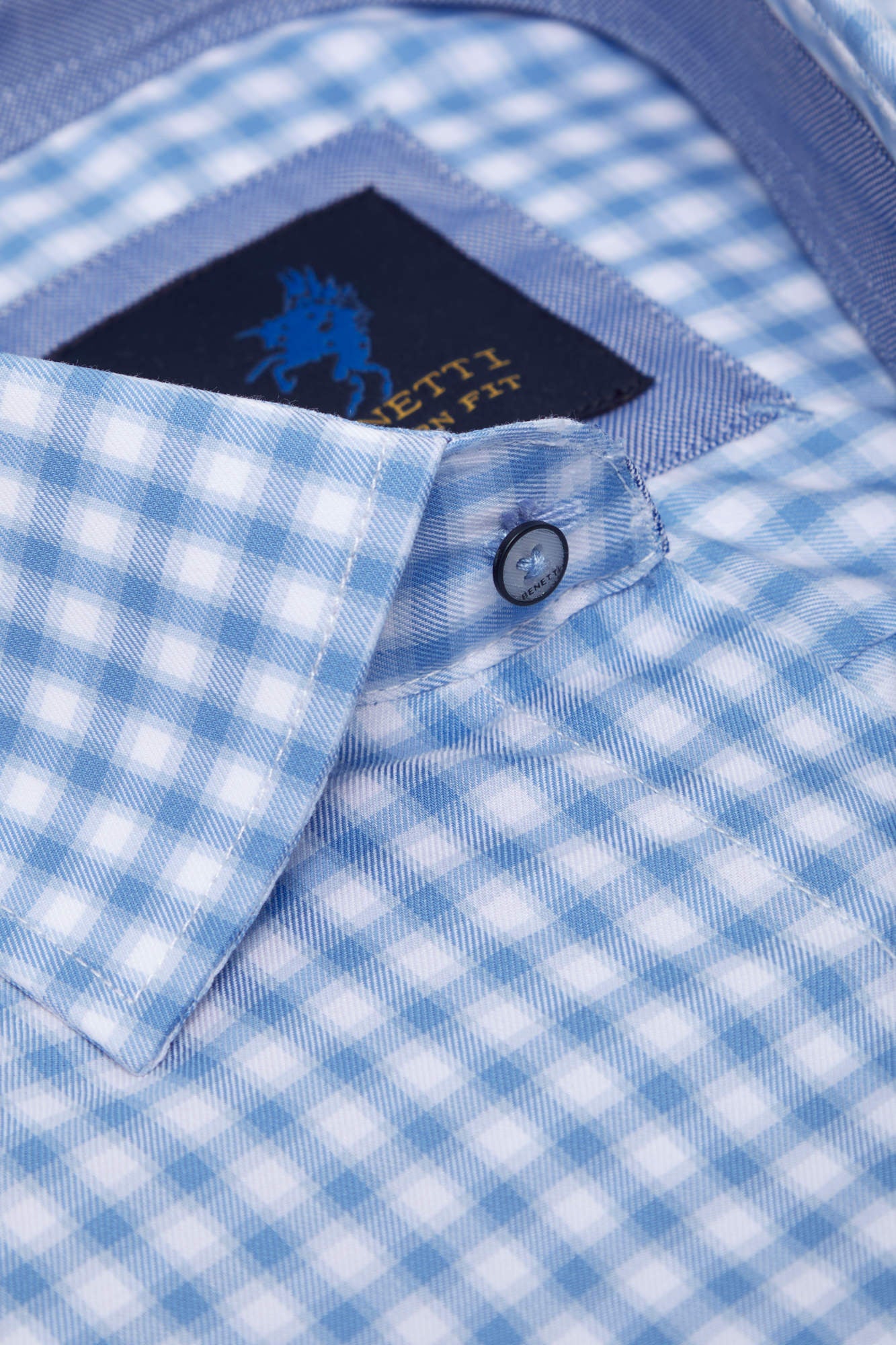 Men's Danver Blue Shirt-Collar View