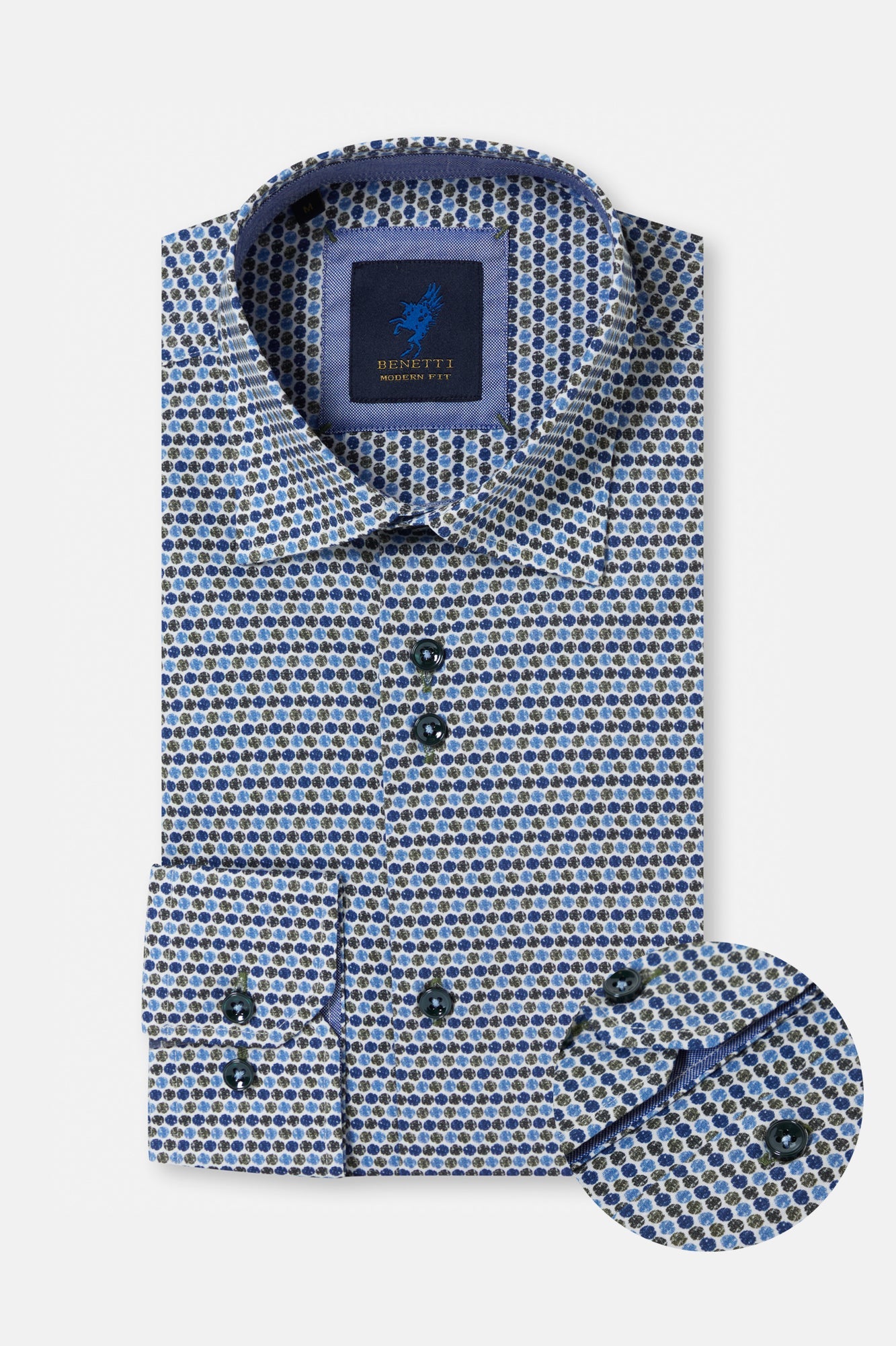 David Sage Shirt Striking all-over pattern for a contemporary look-Button detail