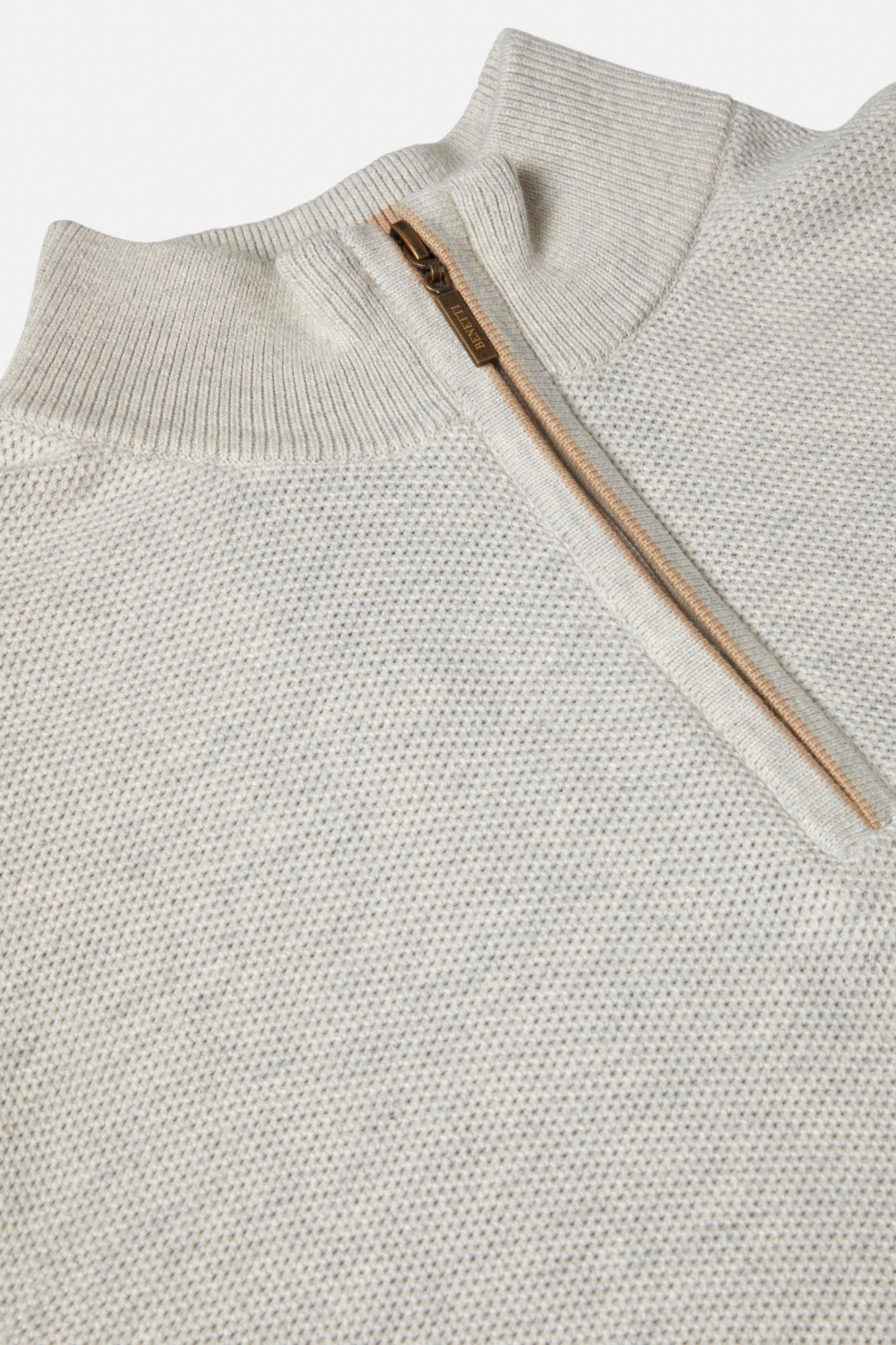 Dawson 1/4 Zip - Stone-Zip detail