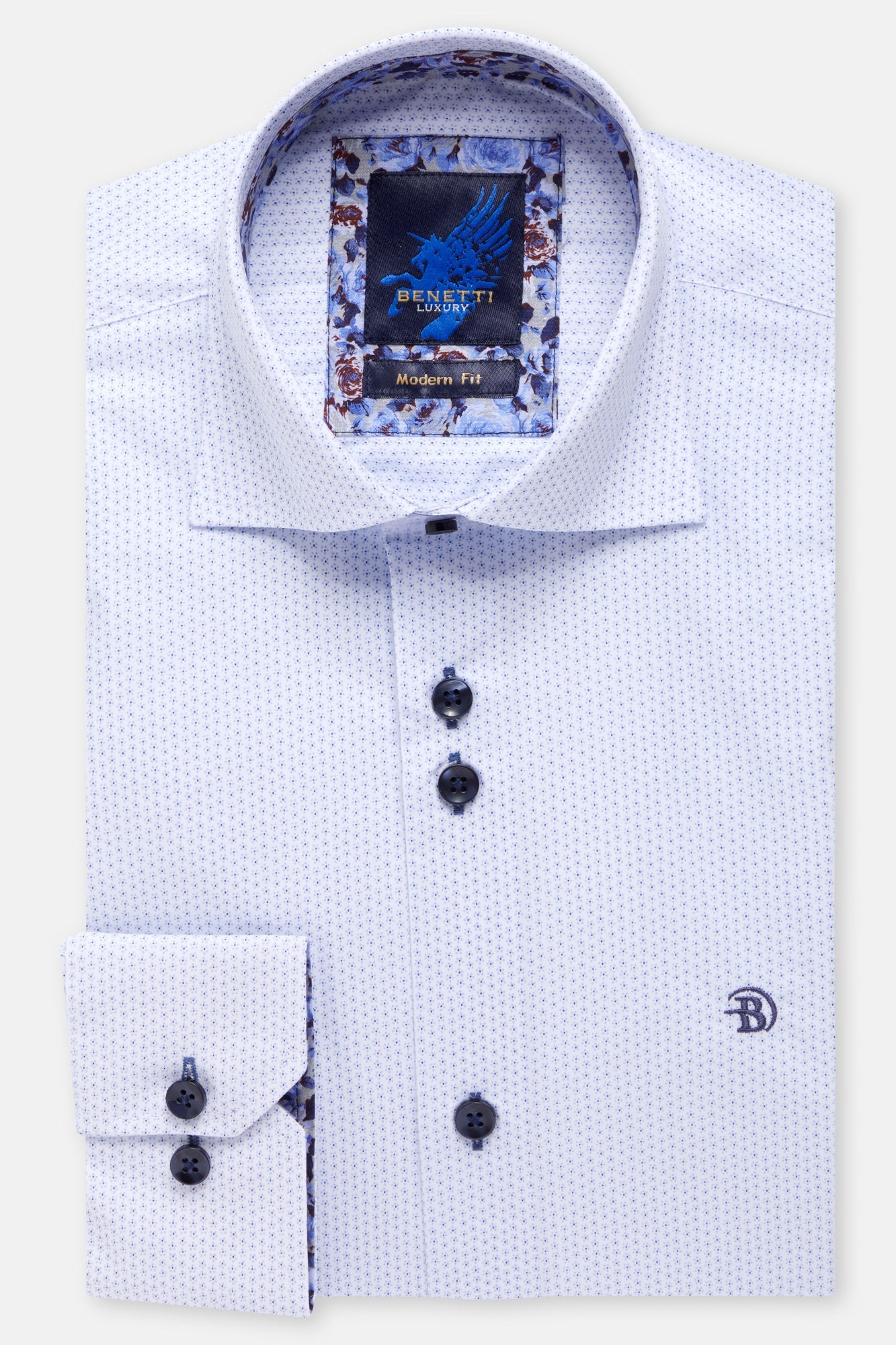 Men's Diaz White/Navy Shirt-Front View