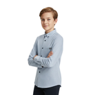 DIESEL KIDS Gannon Blue Print Shirt Blue model front view