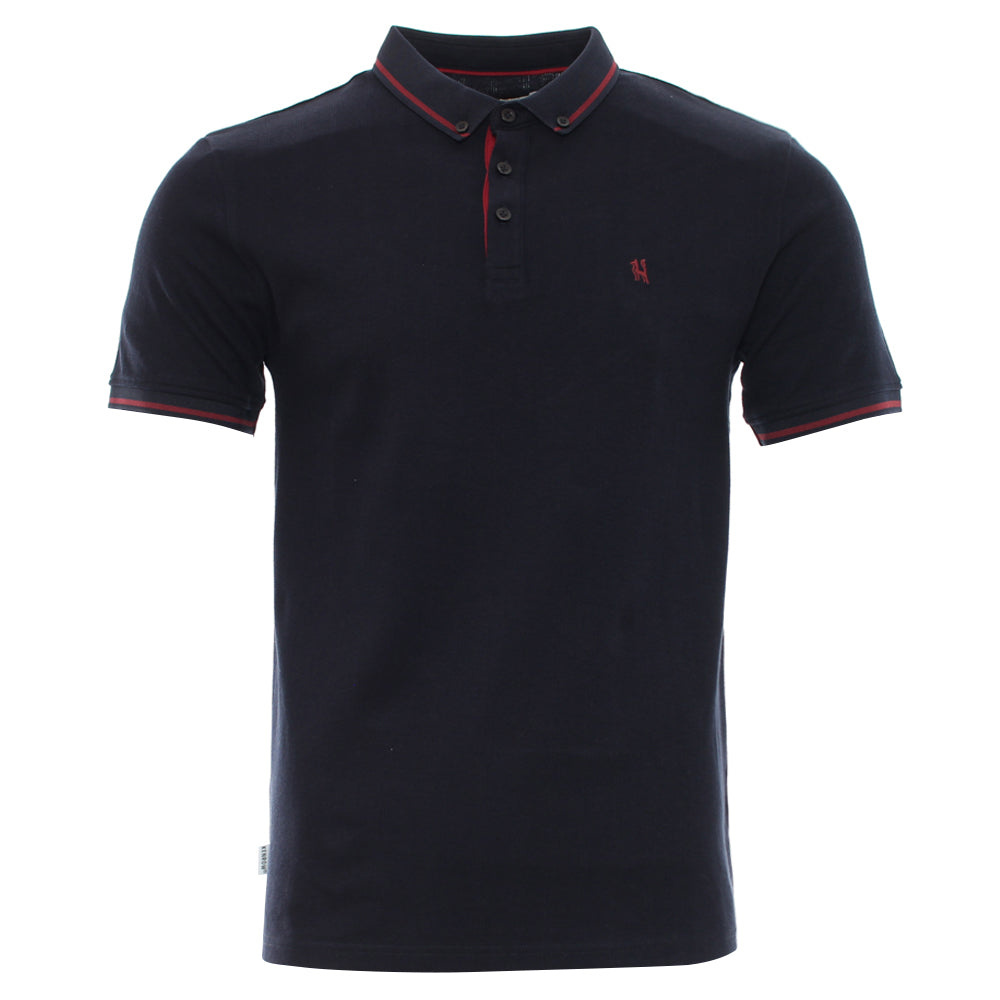 Ladies Dorian Navy Polo-Ghost Front View