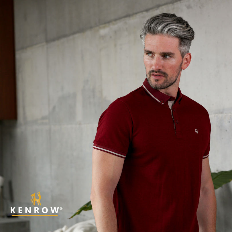 Men's Dorian Cherry Polo-Side View