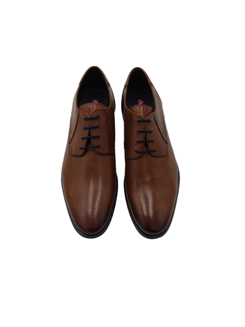 Pair of brown dress shoes on a white background