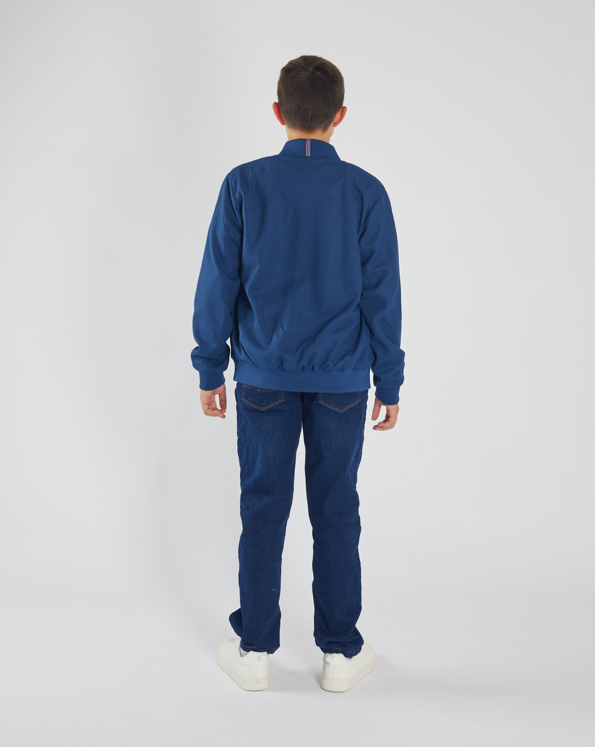 Dunmore Denim Colour Boys Jacket-Model Back View