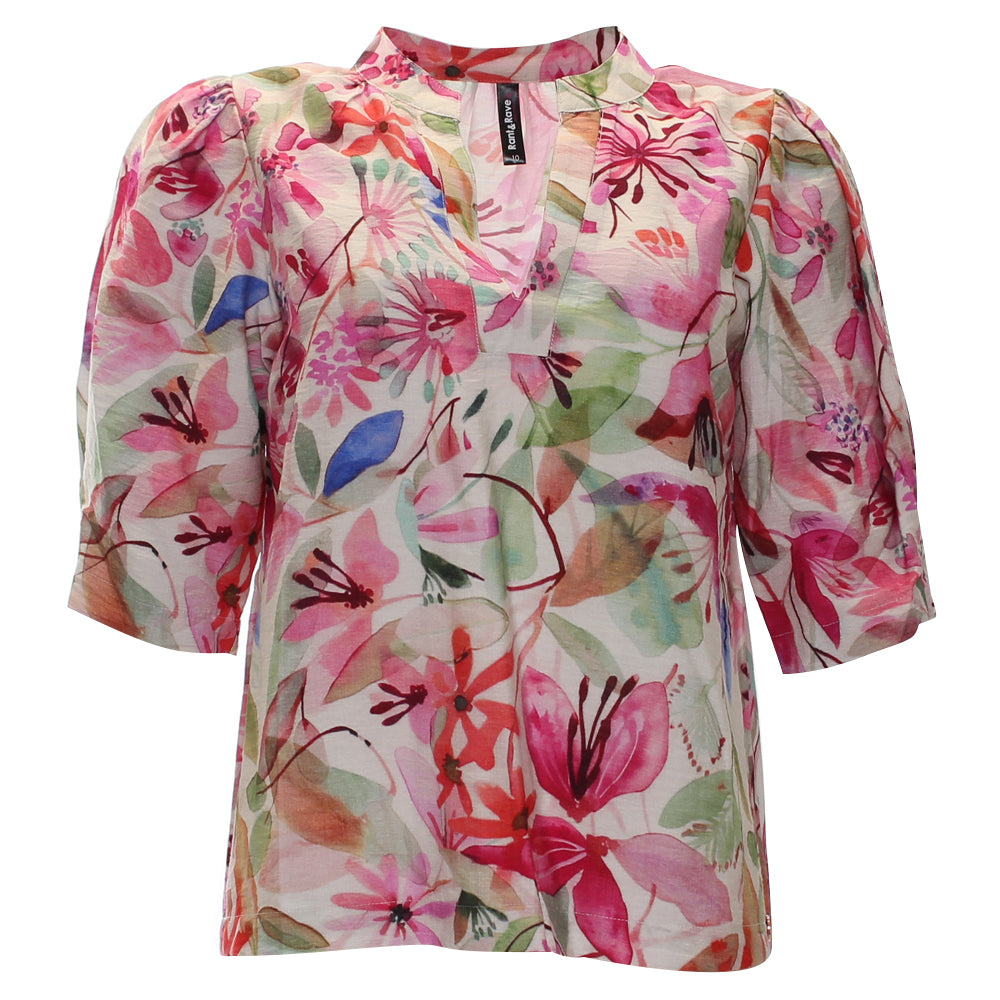 Rant & Rave East Top Pink, front product view
