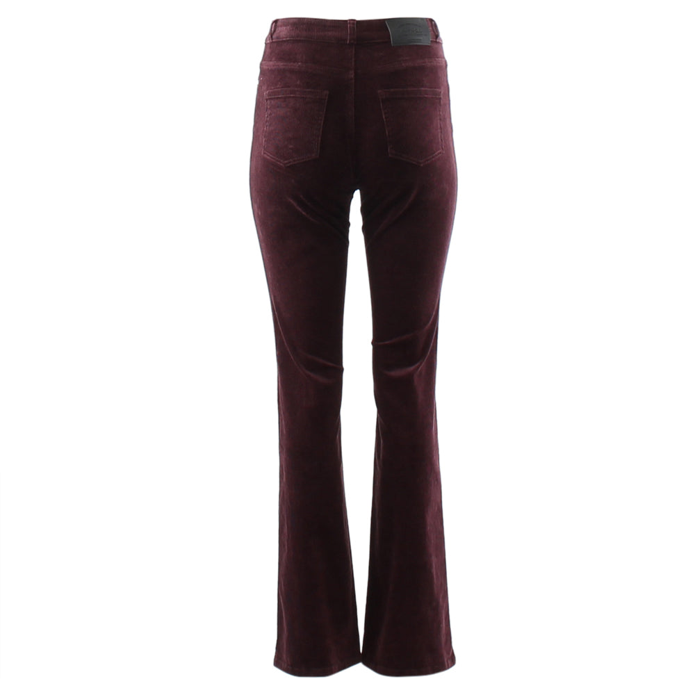 Ladies Elelle Bootcut Plum Cords-Back View