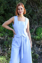 RANT & RAVE LADIES Edlyn Sky Waistcoat SKY front view