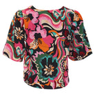 RANT & RAVE LADIES Effy V-Neck Pink Top Pink back view