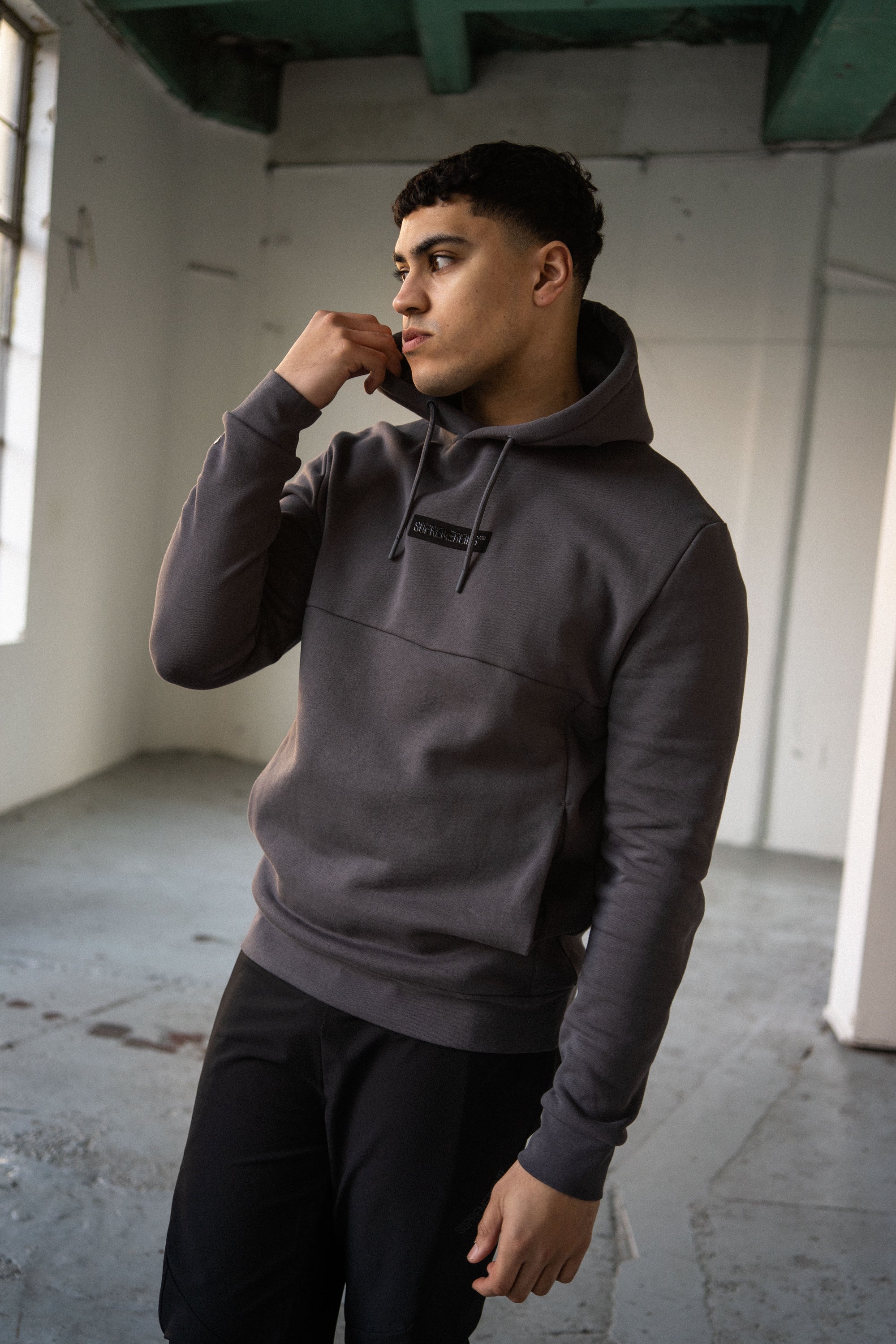 Supreme Being Element Dark Grey Hoodie DARK GREY front view