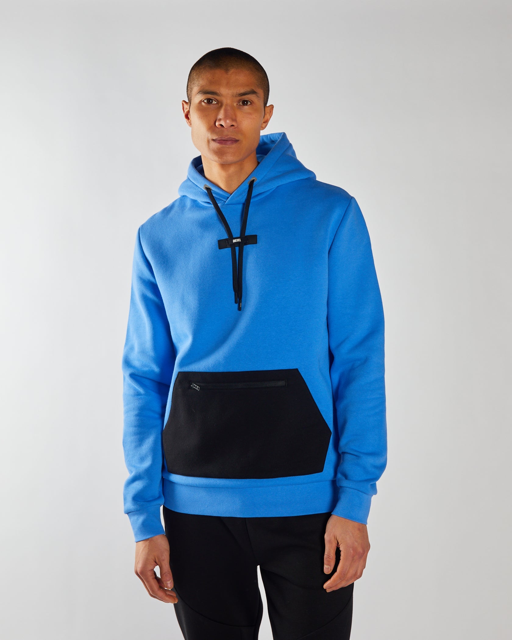 Men's Elijah Hoodie - Breezy Blue-Model Front View
