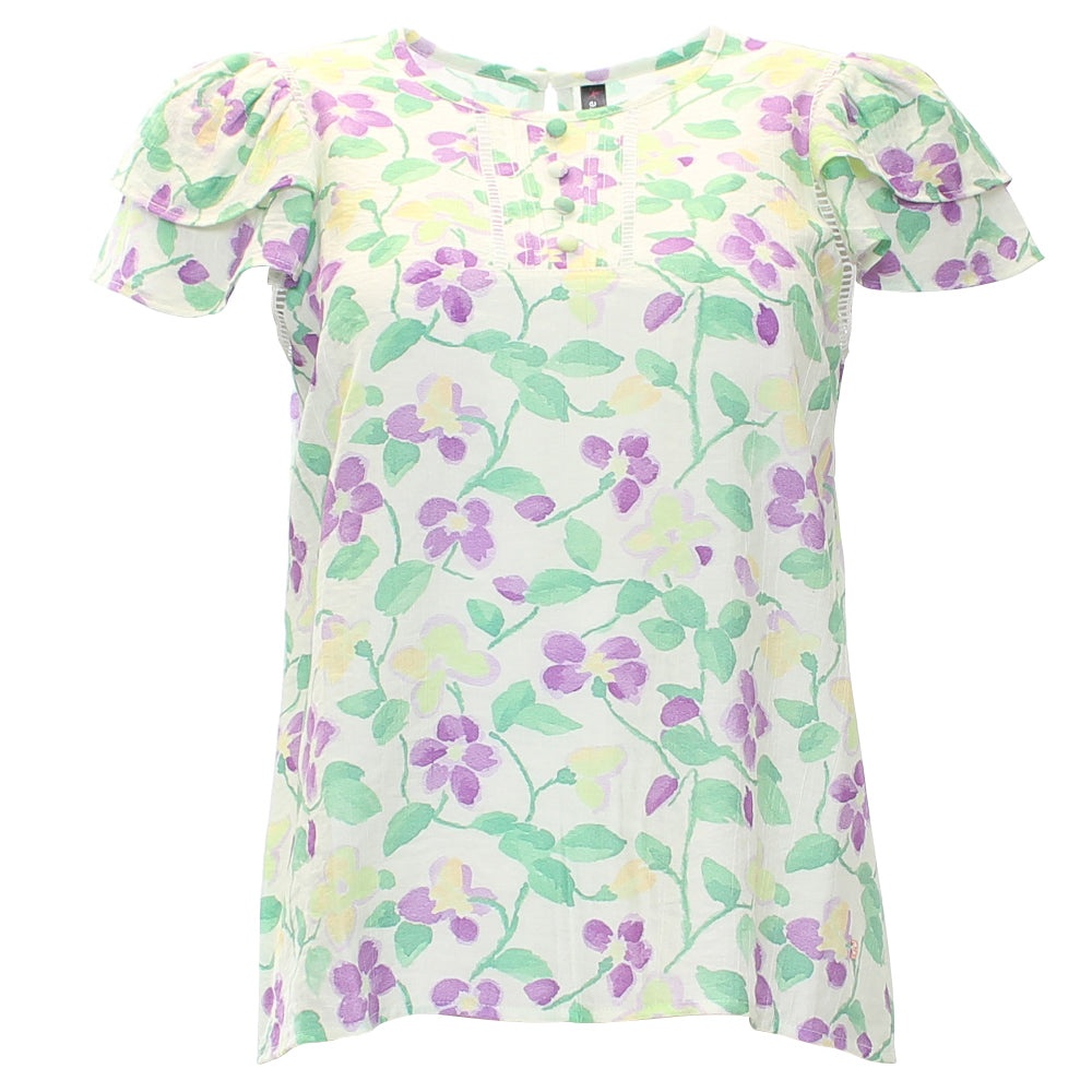 RANT & RAVE LADIES Elna Cream Top CREAM back view