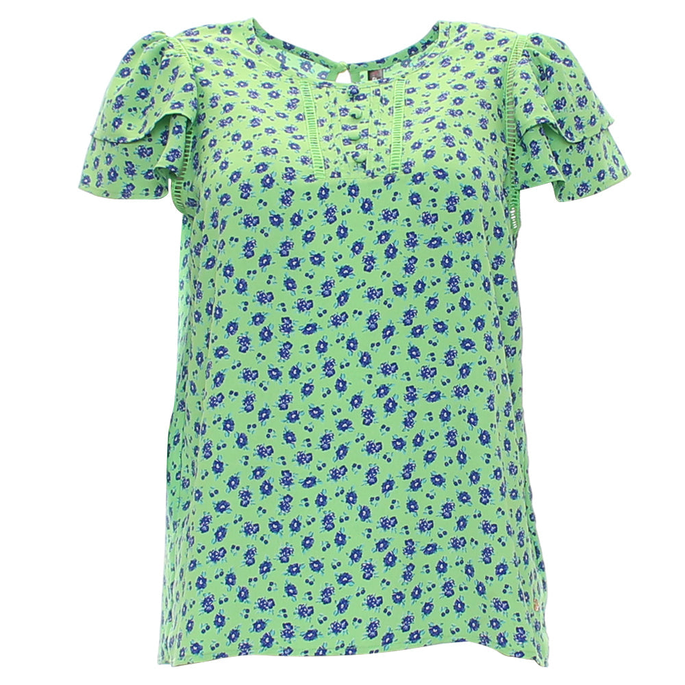 RANT & RAVE LADIES Elna Green Top Green flat front view