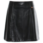 RANT & RAVE LADIES Elssa Leather Look Black Skirt Black front view