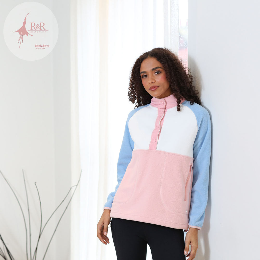 Ladies Relax & Renew Emerson Sky Fleece-Model Front View