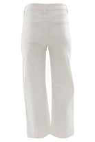 Back product view of the Enid cropped wide leg white jeans