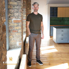 Kenrow Menswear Evan Khaki Tee Khaki model front view