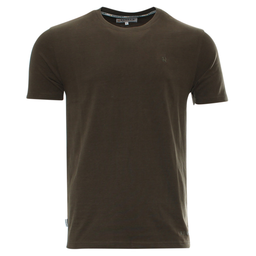 Khaki green t-shirt on a white background