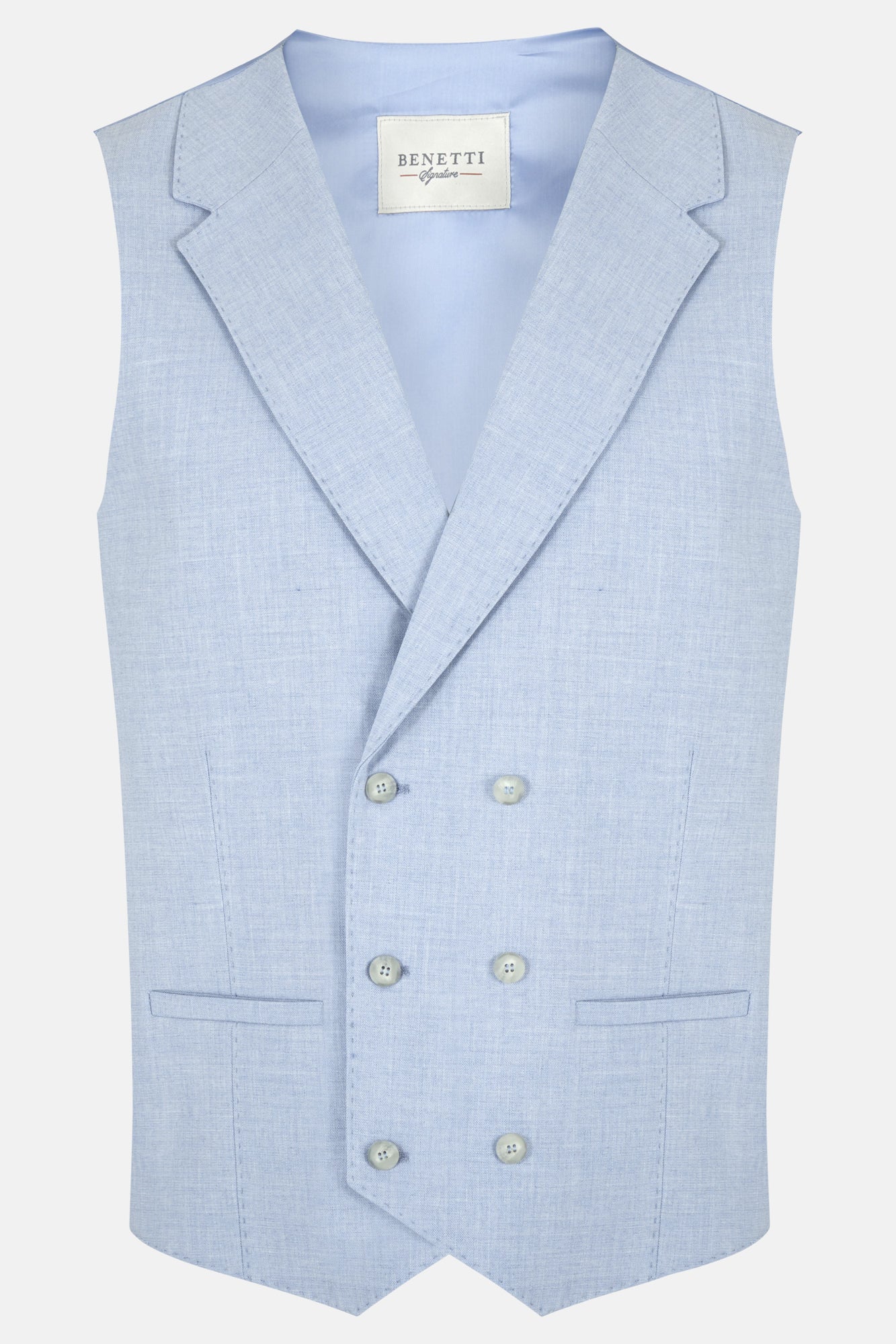 Men's Edmund Double Breasted Waistcoat-Blue