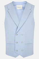 BENETTI Edmund Double Breasted Waistcoat ICE BLUE front view