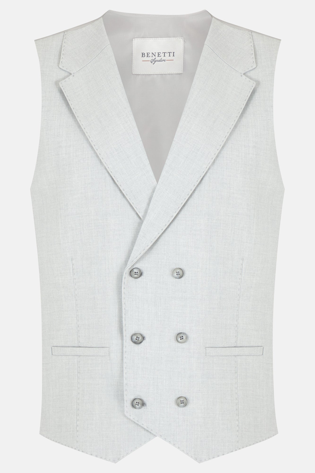 BENETTI Edmund Double Breasted Waistcoat ICE BLUE detail view